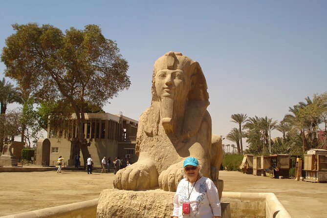 8 hours Cairo day Tour to Giza Pyramids, Memphis City, Sakkara and Dahshur - Giza Plateau: begin with the famous three