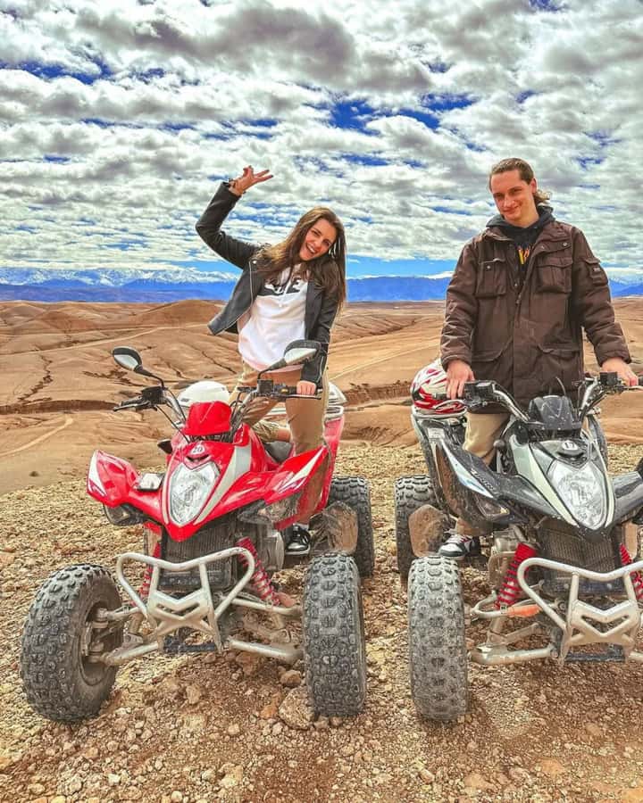 Agafay Desert Day: Quad Bike, Lunch & Swim Adventure - Quad biking across rocky desert trails