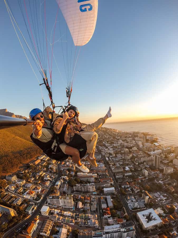 Cape Town: Tandem Paragliding Flight with the Experts - Taking off above Cape Town at Signal Hill