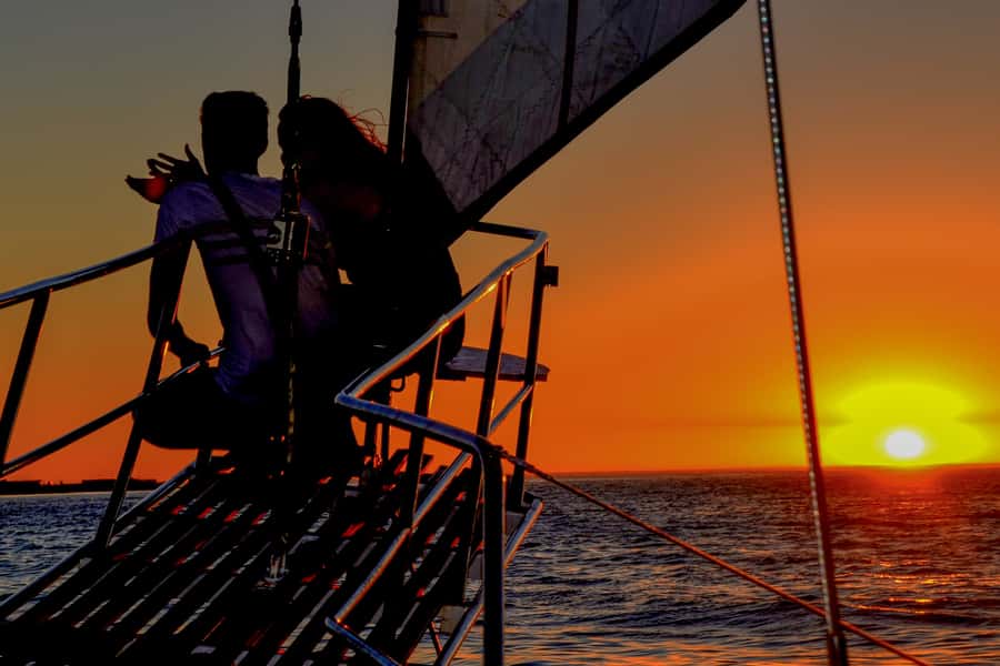 Cape Town Waterfront and Bay: Sailing Trip - Serenity One, motor catamarans, and changing boats