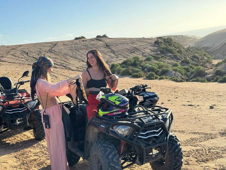 Desert & Beach Quad Adventure With Camel Ride - Mint tea on carpets and cushions