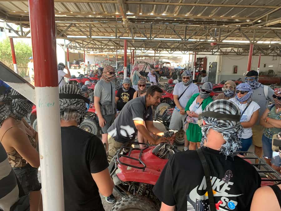 Desert Sunset Quad Bike ATV for 50Km, Oriental Show, Dinner, - From Hurghada hotel to the quad station