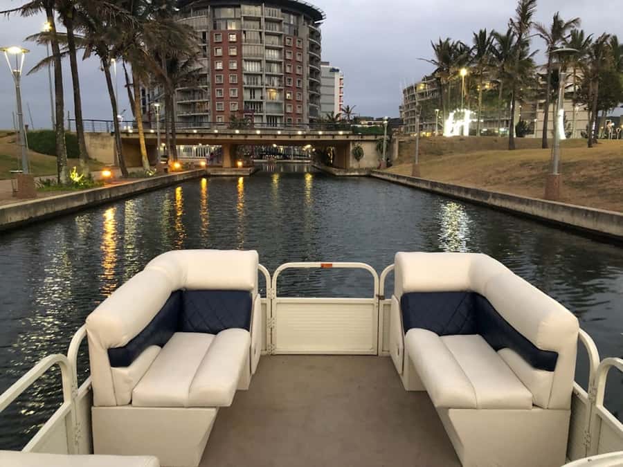 Durban Point Waterfront: Luxury Canal Boat Cruise - What happens from the Fun Things Durban shop