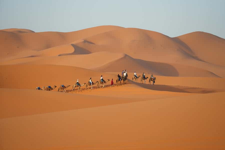 From Marrakech: 3-Day Desert Tour to Agadir - Camel riding into Erg Chebbi at sunset