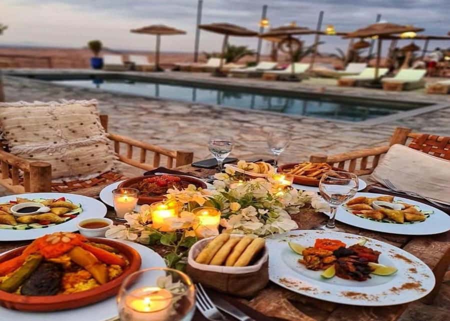 From Marrakech: Agafay Desert Sunset Dinner with Live Show - The argan oil cooperative comes first