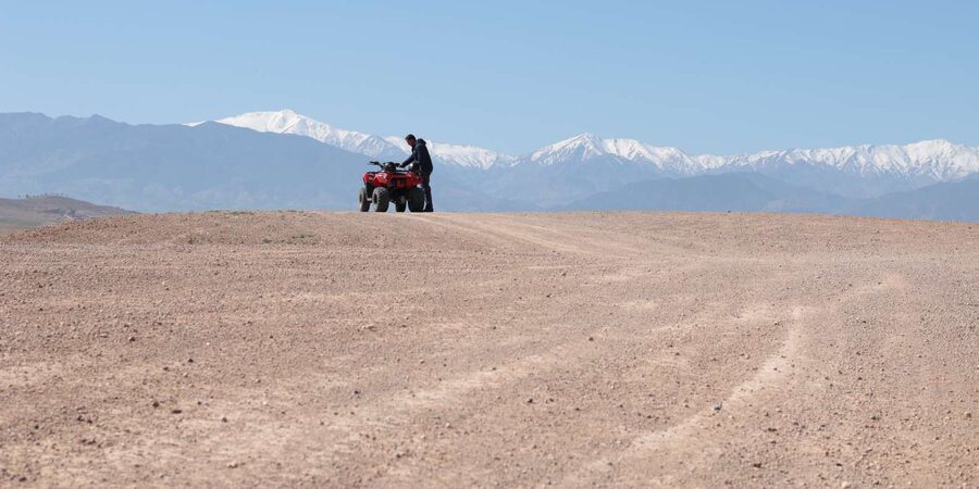 From Marrakech: Guided Quad Biking Tour in Agafay Desert - Mint tea above the lake
