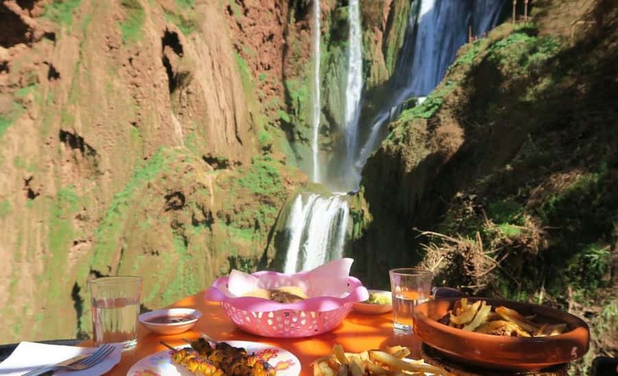 From Marrakech: Ouzoud Waterfalls Guided Hike and Boat Trip - Lunch above the falls