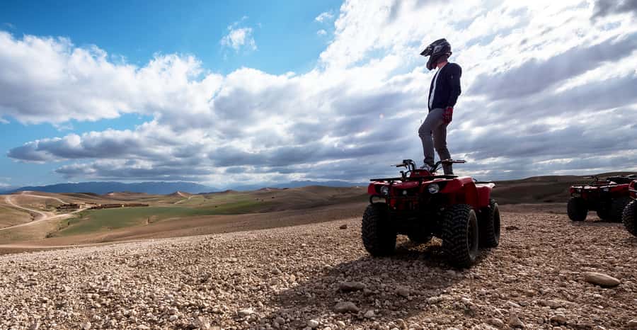 From Marrakech: Premium Agafay Desert Half-Day Quad Biking - Riding from the oasis into rough country