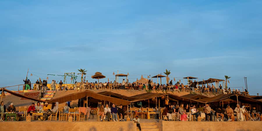 From Marrakech: Sunset Desert Tour with Camel Ride & Dinner - Tea, dinner, and the evening camp