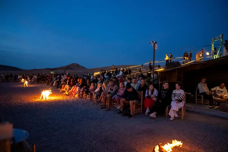 From Marrakech: Sunset Desert Tour with Camel Ride & Dinner - Music, dancing, and the fire show
