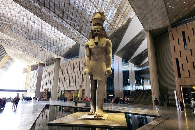 Grand Egyptian Museum, Grand staircase, New Galleries, and lunch. - Starting in the Grand Museum’s open court