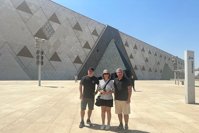 Grand Egyptian Museum, Grand staircase, New Galleries & lunch - The Grand Staircase and its pyramid view