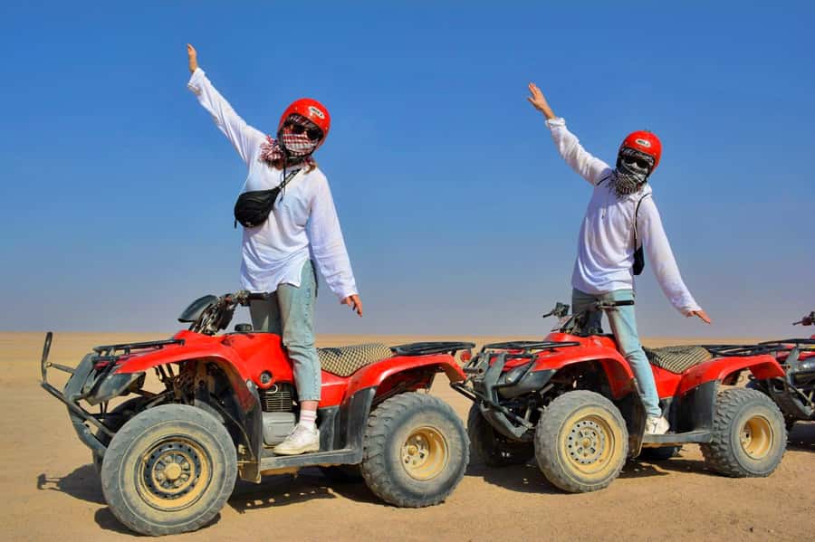 Hurghada: Desert Quad, Bedouin Village, and Camel Ride Tour - Two hours of quad riding between the Red Sea mountains