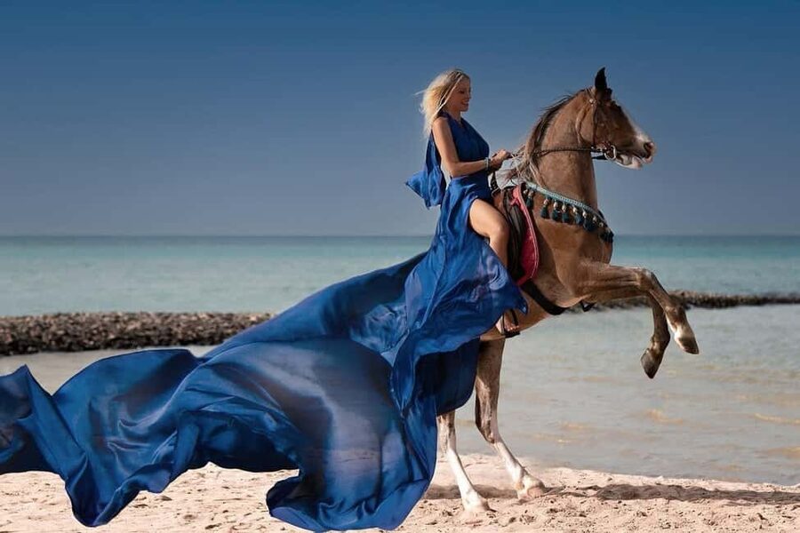 Hurghada: Desert & Sea Horse Riding with + 360° Photos - Along the Red Sea and into the water