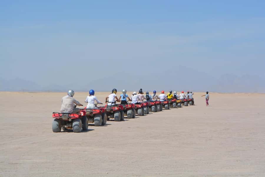 Hurghada: Quad Bike, Buggy, and Camel Ride & Bedouin Village - Five minutes on a camel