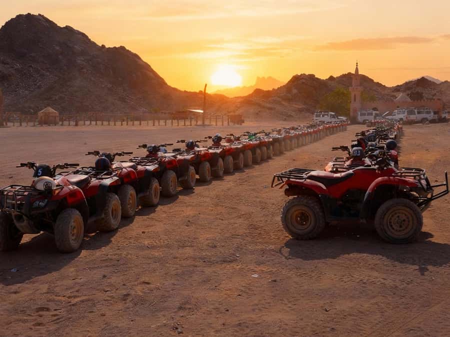 Hurghada: Quad Bike Tour of the Desert and Red Sea - Sunset riding, dinner, show, and stars