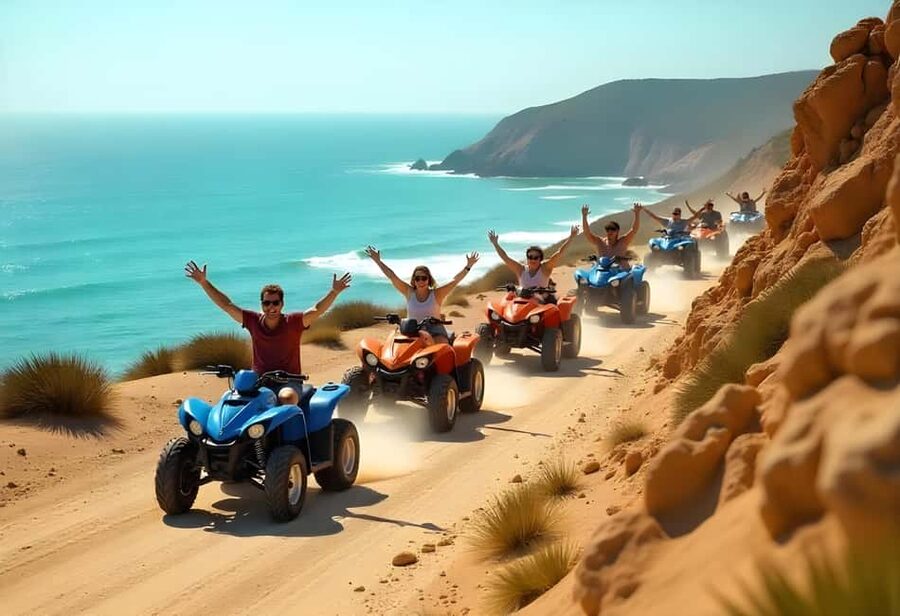 Hurghada: Sea and Mountains Quad or Buggy Family Tour - Quad biking across desert tracks toward Makadi Bay