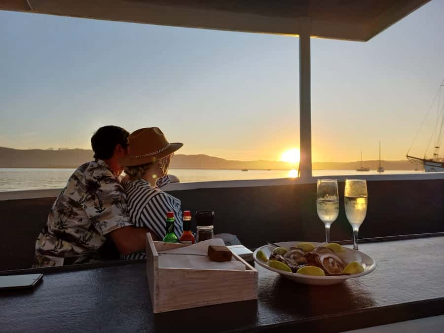 Knysna: Wine & Oyster Luxury Lounger Sunset Cruise - Meeting at Thesen Island