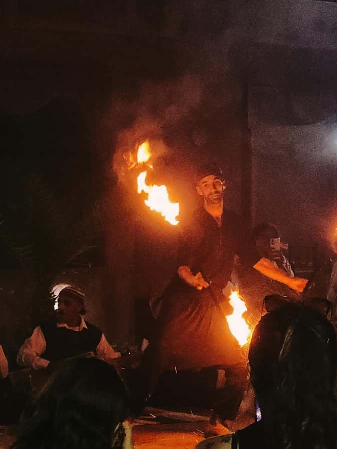 Marrakech: Agafay Camel Ride & Dinner with Fire Show Tour - Moroccan Dinner Under the Open Sky