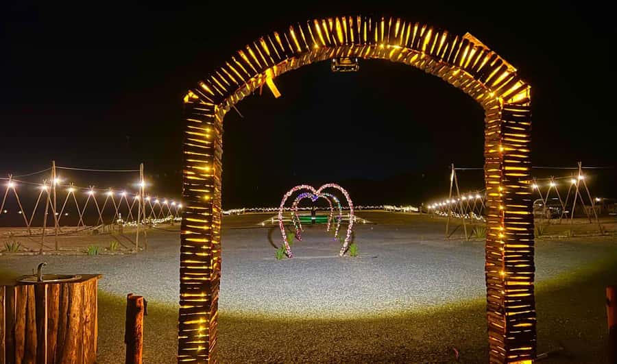 Marrakech: Agafay Desert Camel Ride, Dinner, Fire Show - The pool is a welcome desert surprise