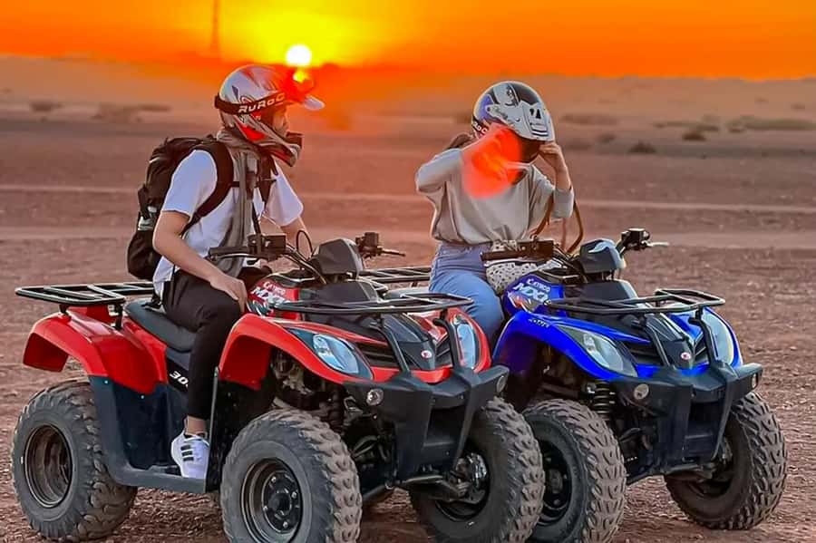 Marrakech: Agafay Desert: Camel ride Quad Bike, Dinner show - Quad biking adds speed for 150 dirhams