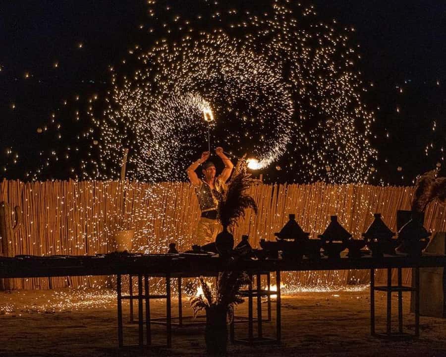 Marrakech: Agafay Desert Camel Rides, Dinner and Fire Show - Meeting the Argan oil cooperative