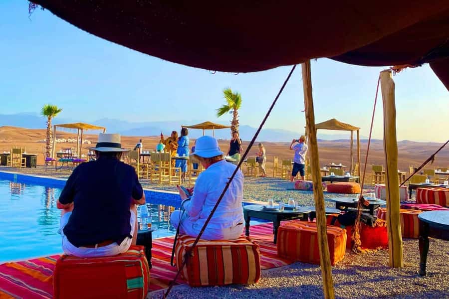 Marrakech: Agafay Desert Quad Biking & Dinner Show - Moroccan dinner after dark