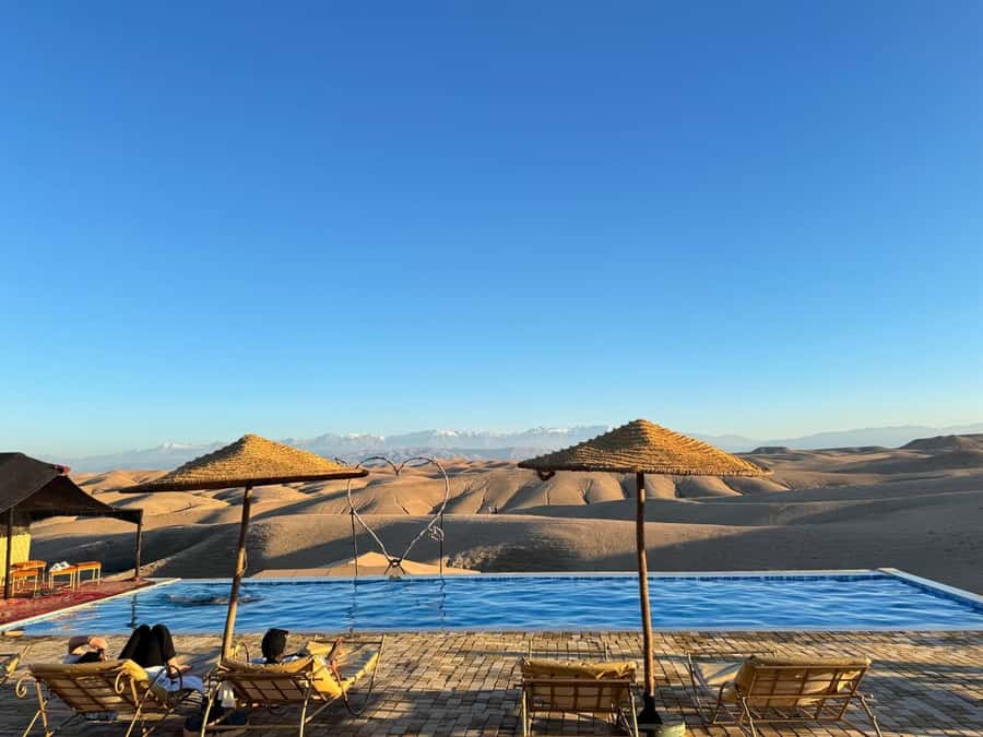 Marrakech: Agafay Desert Quad, Camel or Pool Day with Lunch - Music, dancing, and fire after sunset