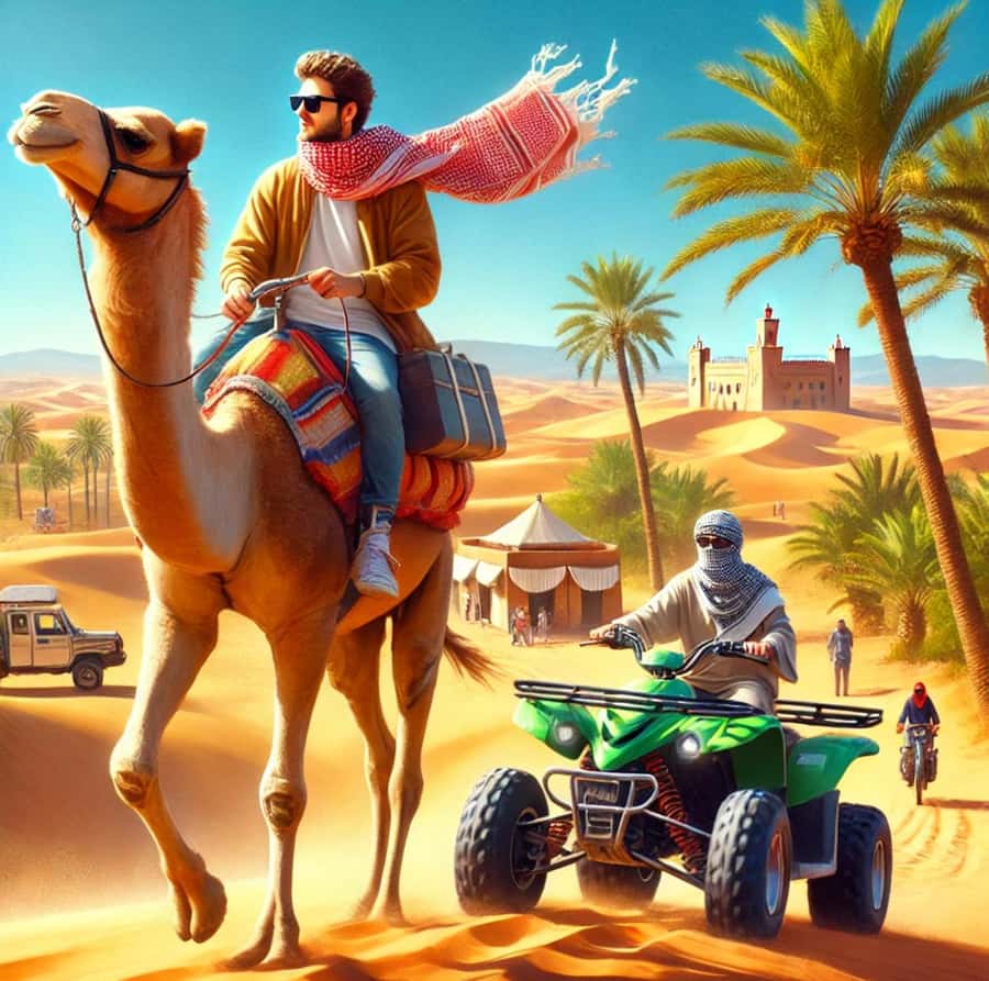 Marrakech: Agafay Desert Quad, Camel Ride & Dinner Show - Dinner under lanterns, music, and fire