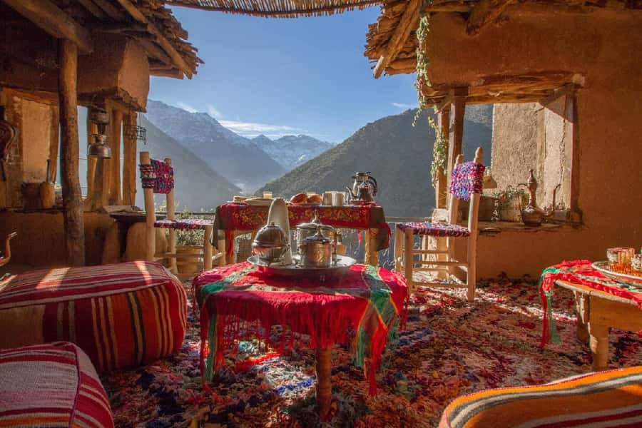 Marrakech: Atlas Mountains Cooking Class with Berber Family - The uphill walk to a family terrace