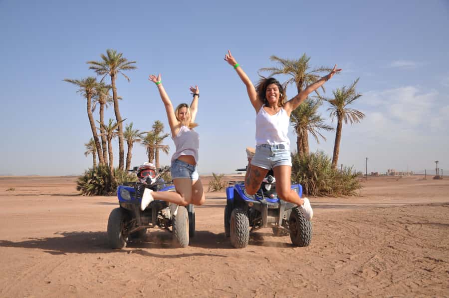 Marrakech: Desert and Palm Grove Quad Tour with Tea - Two hours of rocky desert riding