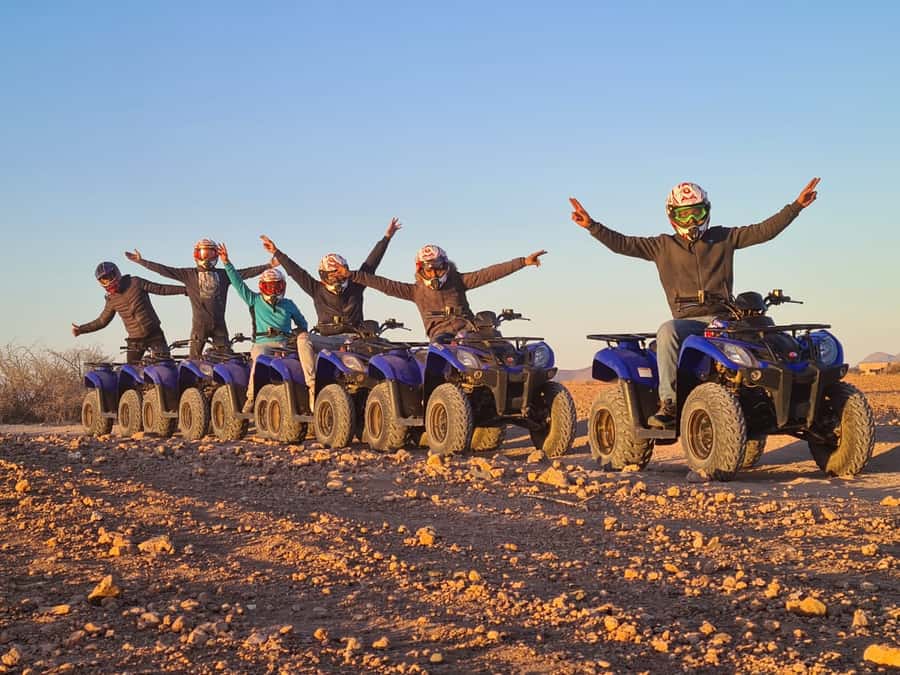 Marrakech: Desert and Palm Grove Quad Tour with Tea - Riding back through the desert