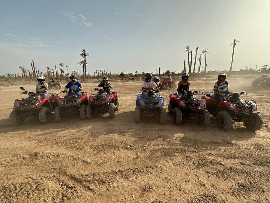 Marrakech: Desert and Palm Grove Sunset Quad Tour with Tea - Families, children, and health limits