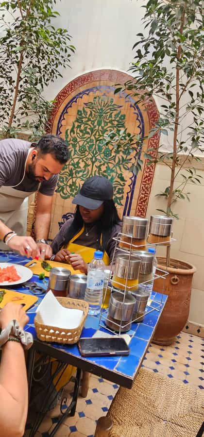Marrakech: Moroccan Cooking Class with Local Chef - Sitting down to eat what you made