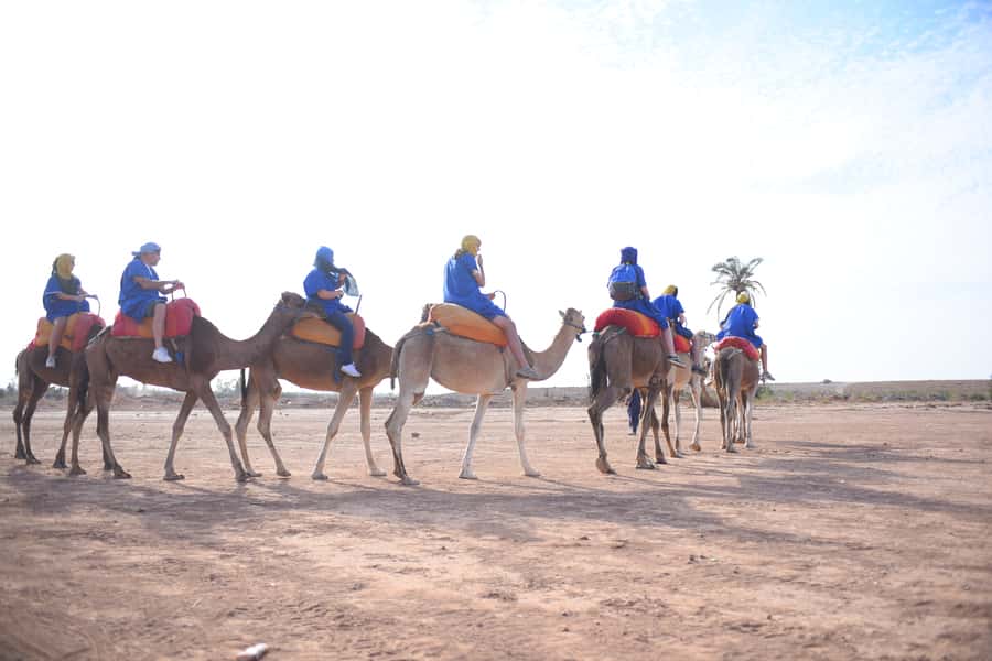 Marrakech: pack quad and camel ride in the palm grove - Getting comfortable on the quad bikes