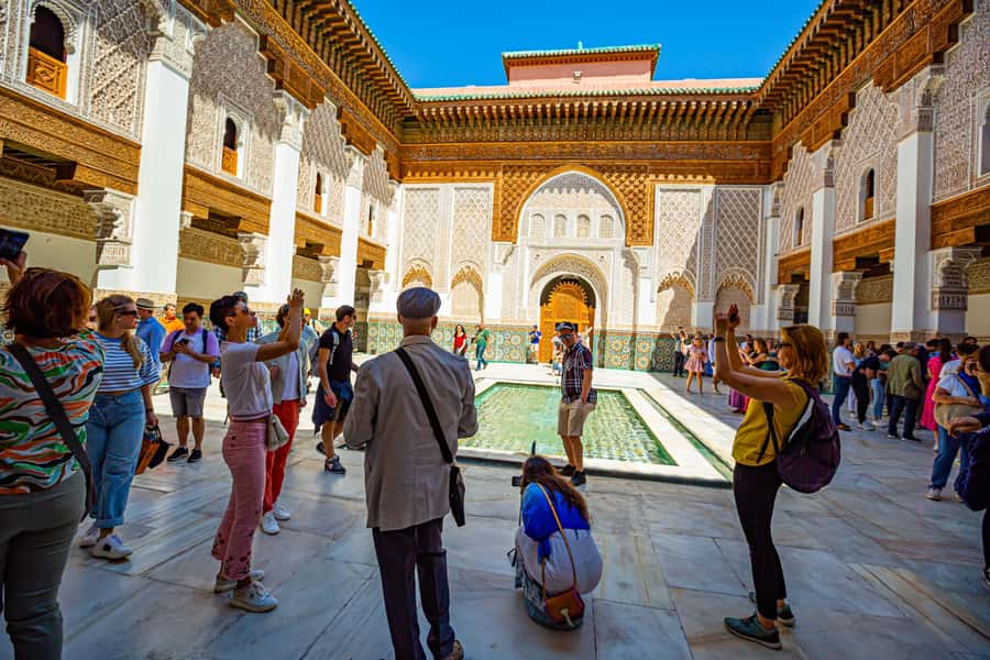 Marrakech: Palace, Museum, Madrasa & Medina Highlights Tour - Ben Youssef Madrasa, the architectural highlight