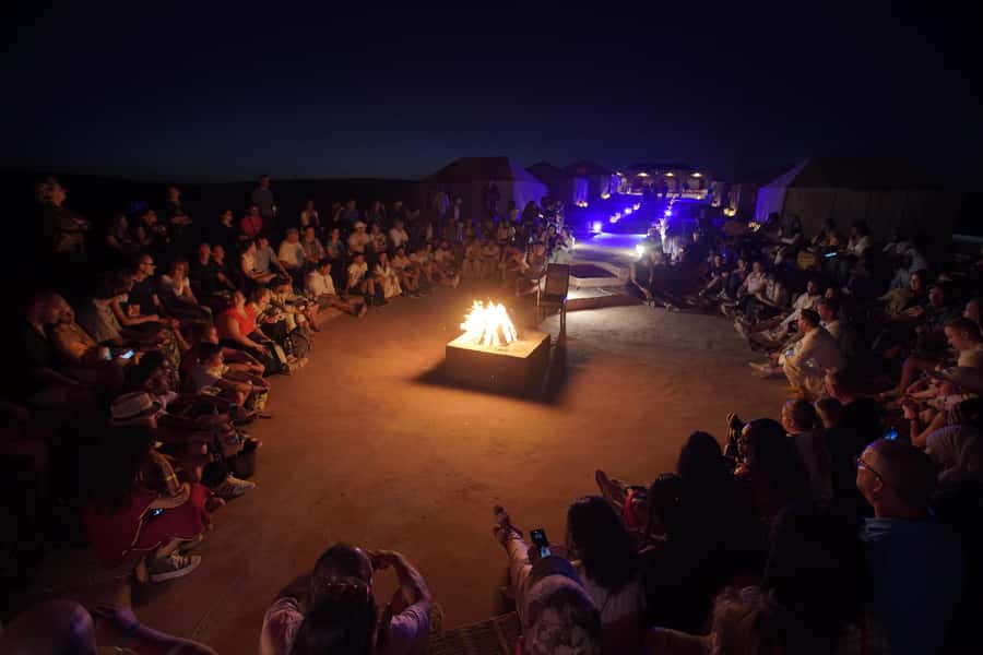 Marrakesh: Agafay Desert 3-Course Dinner Show & Pool Access - Gnawa music, dancing, and fire around the camp