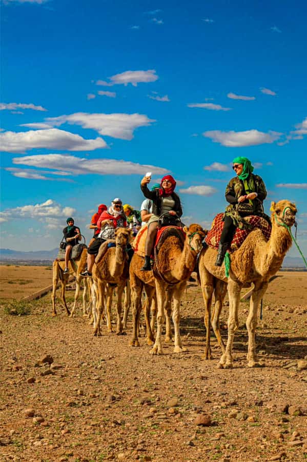 Marrakesh: Agafay Desert Sunset, Camel Ride, and Dinner Show - A short camel ride on an old Berber path