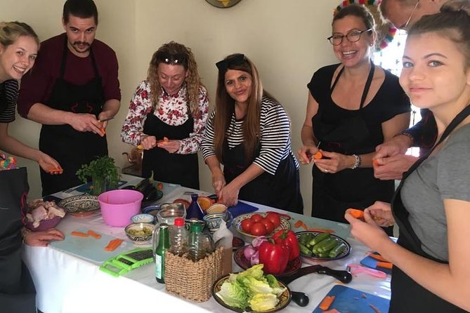 Moroccan Cooking Class & Marrakech Market Visit with Chef Khmisa - Cooking in Chef Khmisa’s traditional Medina house
