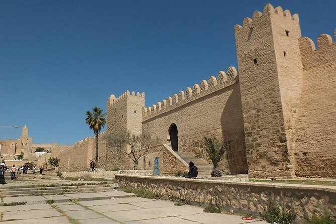 Private Tour to Kairouan, El Jem & Monastir from Tunis_hammamet - Entering El Jem’s enormous Roman amphitheater