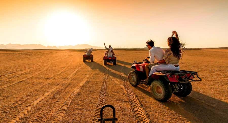 Quad biking in Agafay Desert with lunch & Camel Ride & pool - Mint tea and a Berber lunch