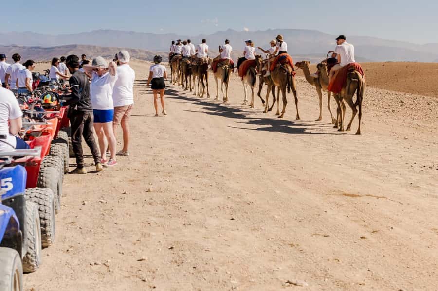 Sunset Camel Ride in Agafay Desert with dinner and pool - Sunset among the Agafay hills