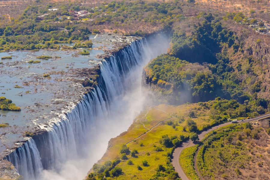 Victoria Falls: Helicopter Tour with Hotel Pickup - Taking off over the upper Zambezi