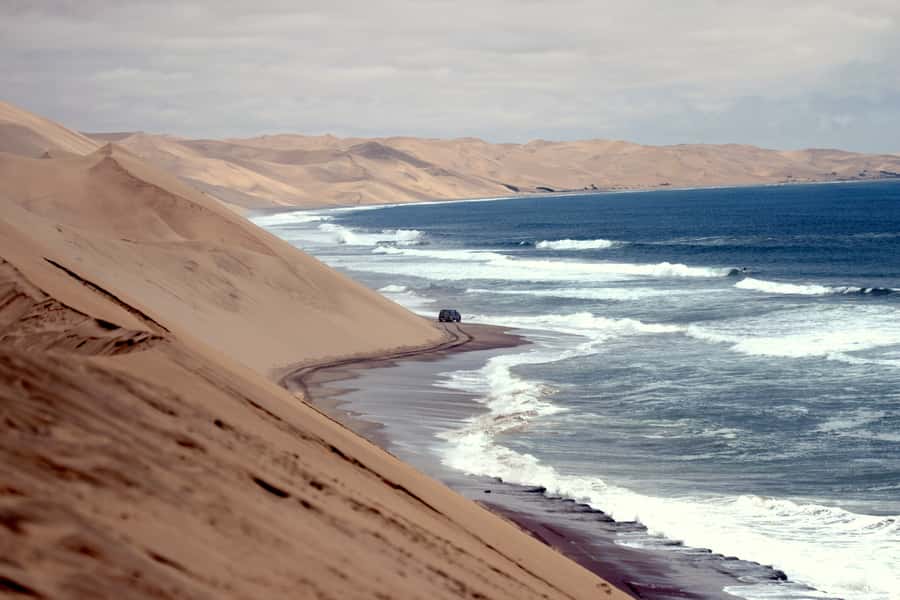 Walvis Bay: 4x4 Desert Excursion to Sandwich Harbour Bay - The beach route toward Sandwich Harbour